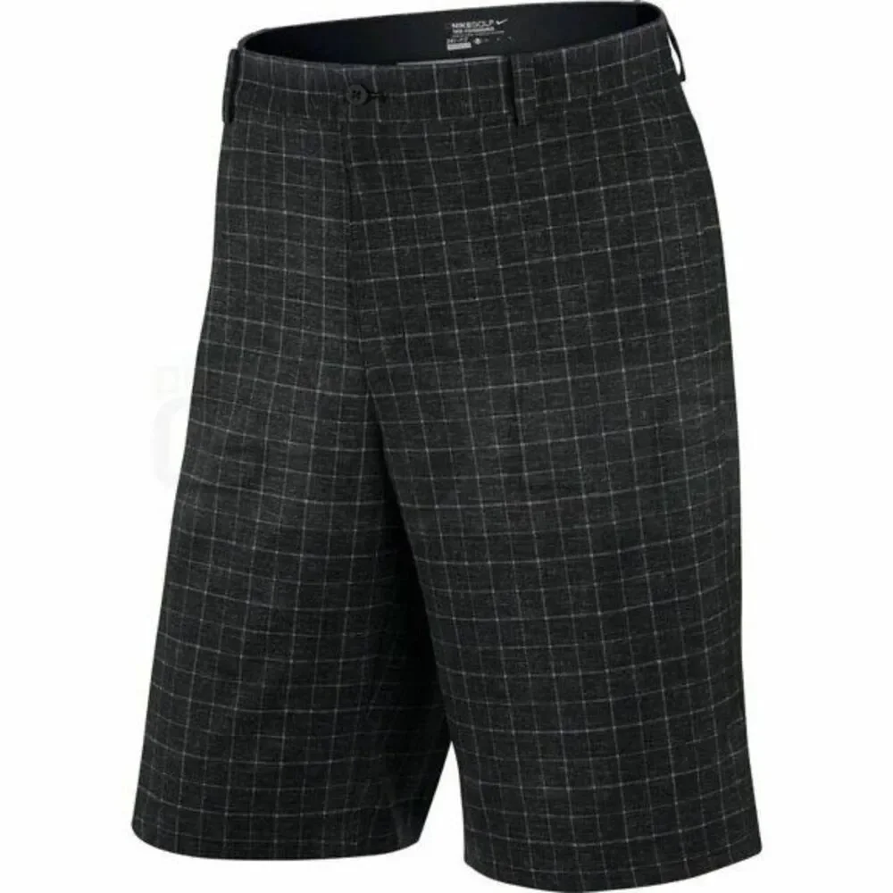 NWT NIKE BOYS GOLF SHORTS PLAID GRAY SIZE M Medium Dri-Fit